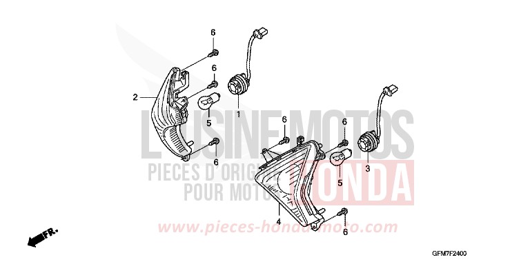 FRONT WINKER for NHX 110 BLACK (NH1) from 2008